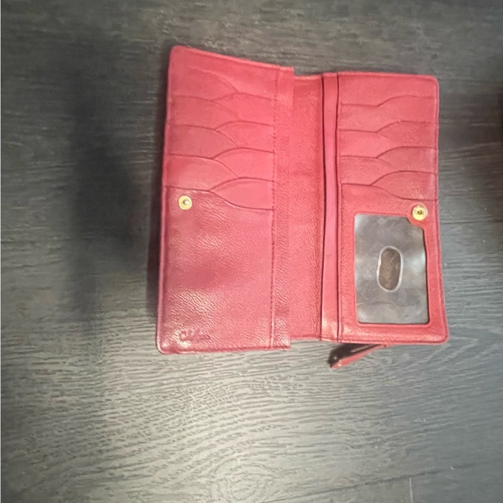 Red Leather Cole haan Wallet